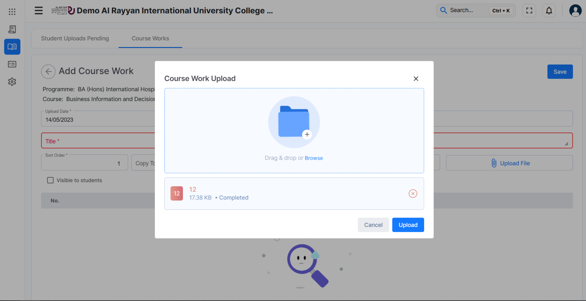 Course Work Upload