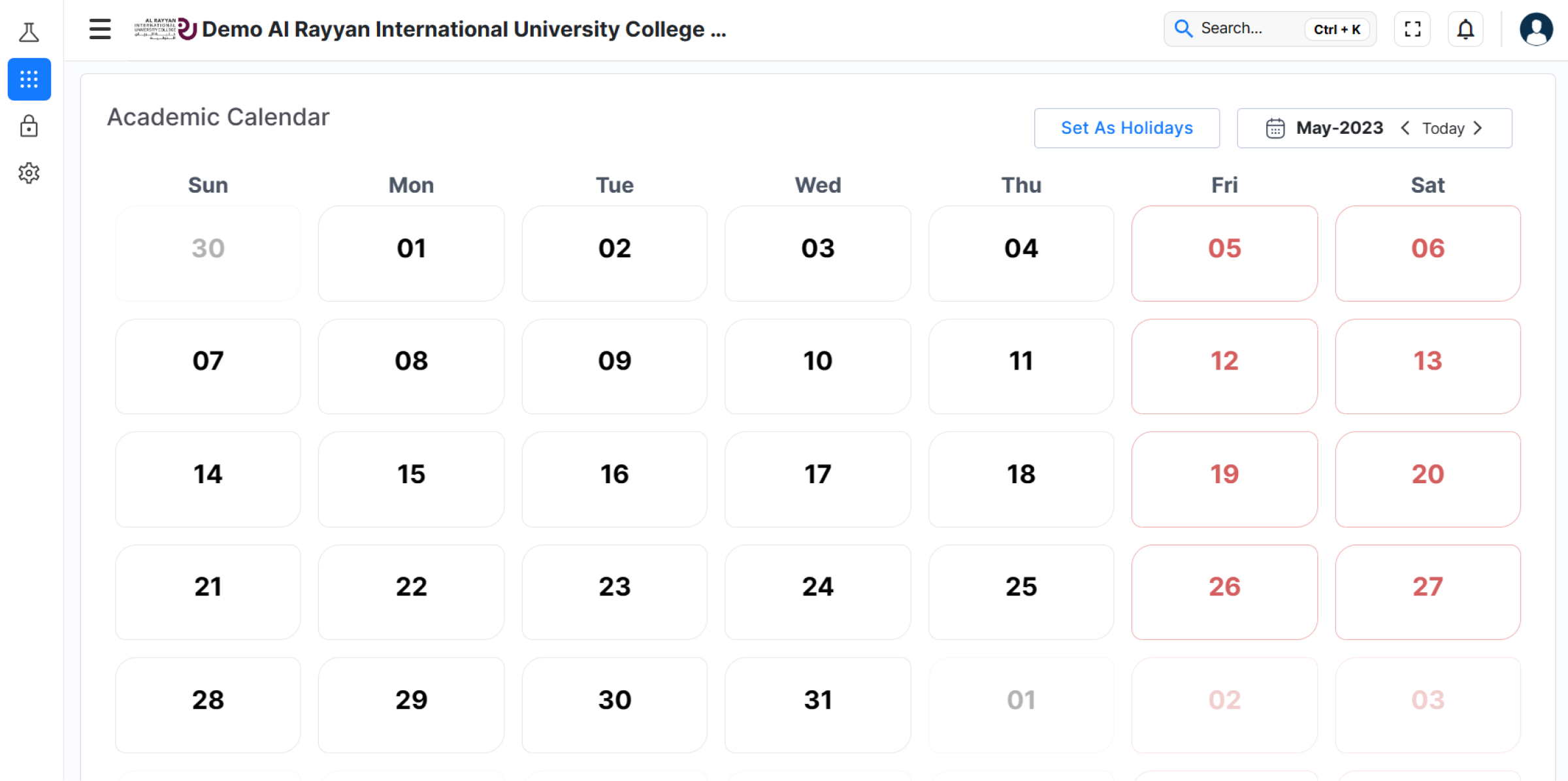 Academic Calendar